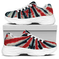 Black And Red Spider Tie Dye Print White Chunky Shoes