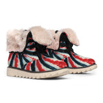 Black And Red Spider Tie Dye Print Winter Boots