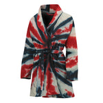 Black And Red Spider Tie Dye Print Women's Bathrobe