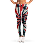 Black And Red Spider Tie Dye Print Women's Leggings