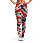 Black And Red Spider Tie Dye Print Women's Leggings