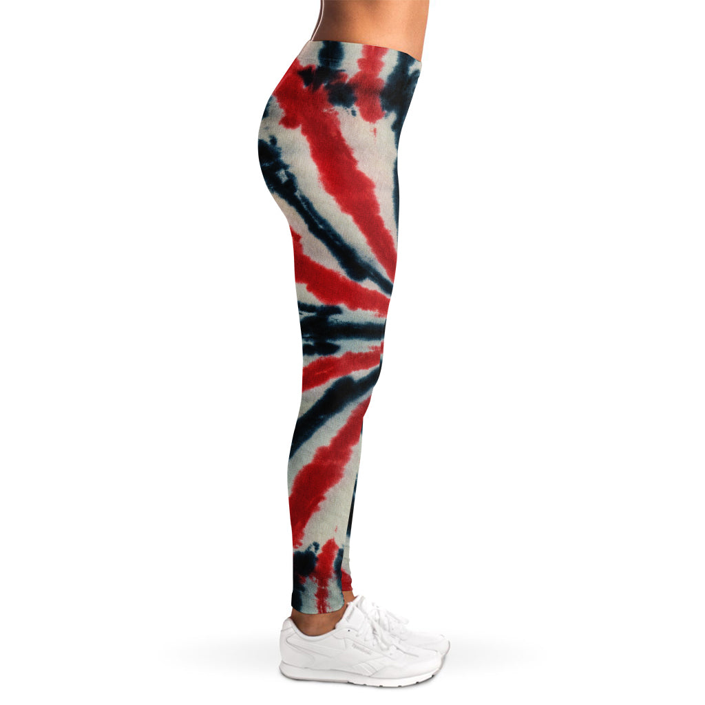 Black And Red Spider Tie Dye Print Women's Leggings