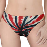 Black And Red Spider Tie Dye Print Women's Thong