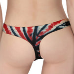 Black And Red Spider Tie Dye Print Women's Thong