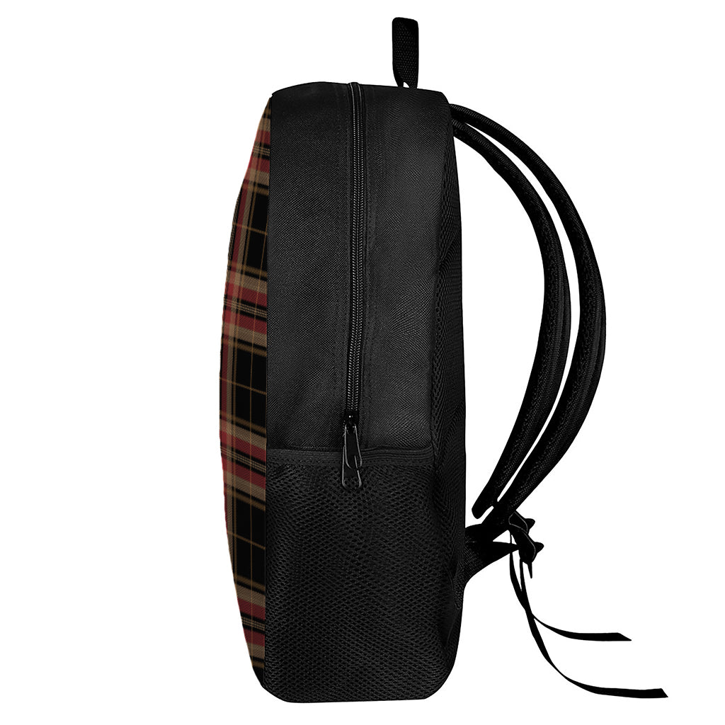 Black And Red Stewart Tartan Print 17 Inch Backpack
