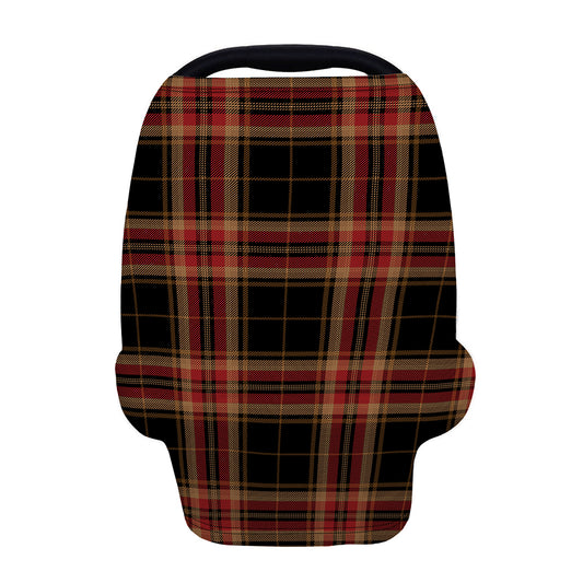 Black And Red Stewart Tartan Print Baby Seat Cover