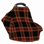 Black And Red Stewart Tartan Print Baby Seat Cover