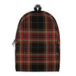 Black And Red Stewart Tartan Print Backpack