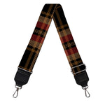 Black And Red Stewart Tartan Print Bag Strap