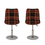 Black And Red Stewart Tartan Print Bar Stool Covers
