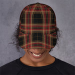 Black And Red Stewart Tartan Print Baseball Cap