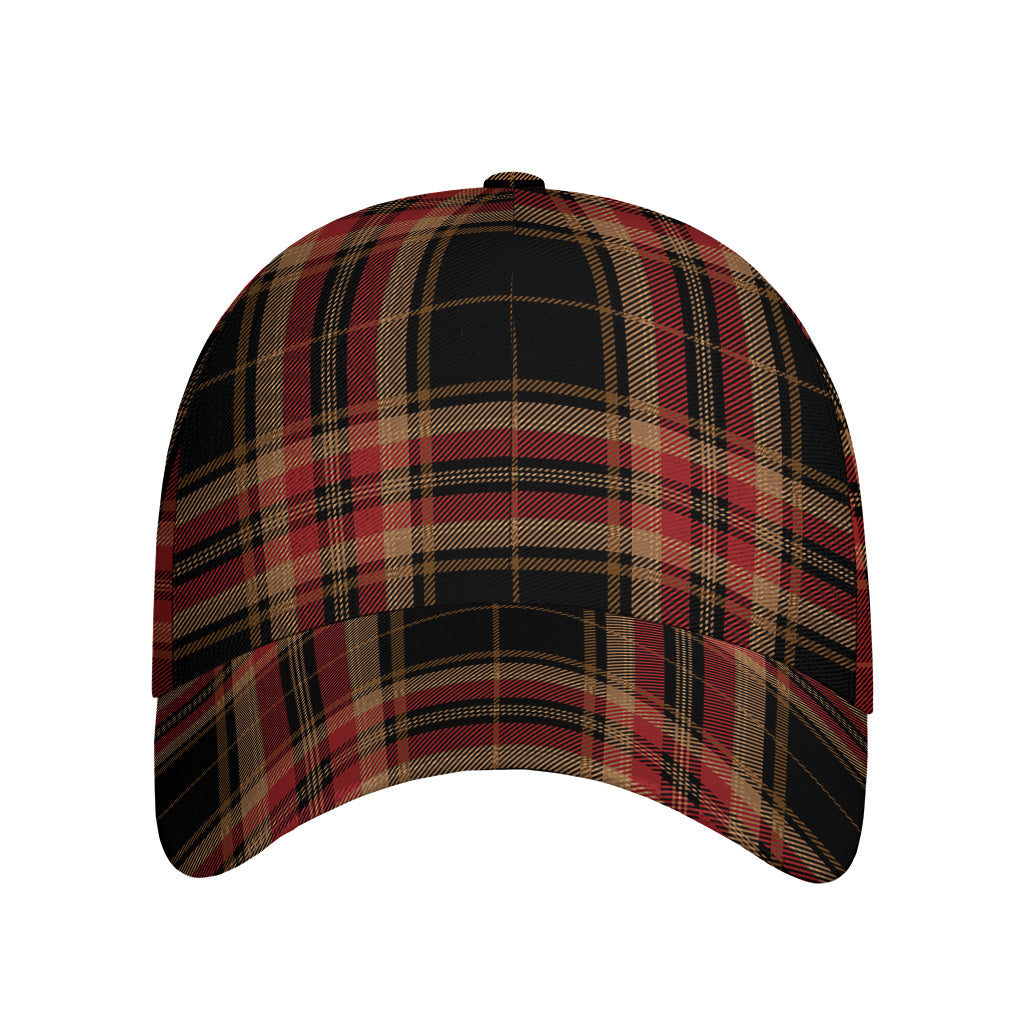 Black And Red Stewart Tartan Print Baseball Cap