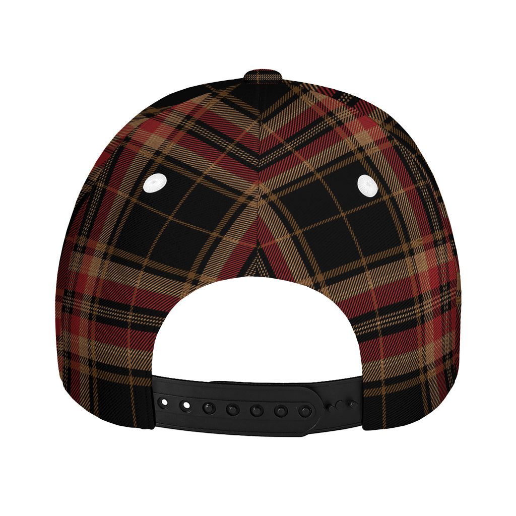 Black And Red Stewart Tartan Print Baseball Cap