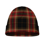 Black And Red Stewart Tartan Print Beanie