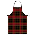 Black And Red Stewart Tartan Print Bib Apron With Pocket