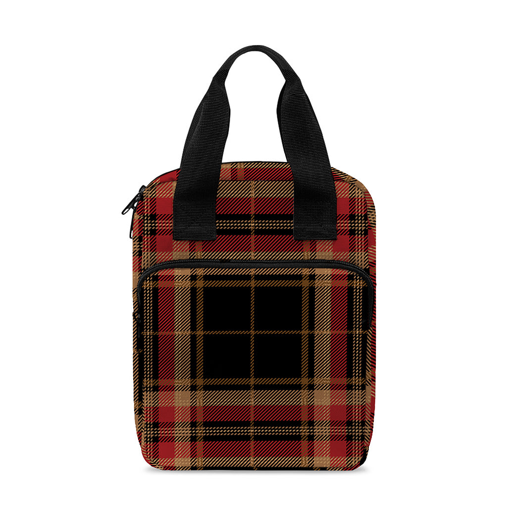 Black And Red Stewart Tartan Print Bible Tote Bag