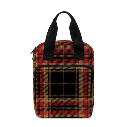 Black And Red Stewart Tartan Print Bible Tote Bag