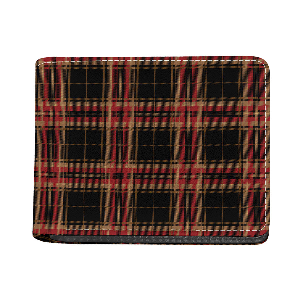 Black And Red Stewart Tartan Print Bifold Wallet