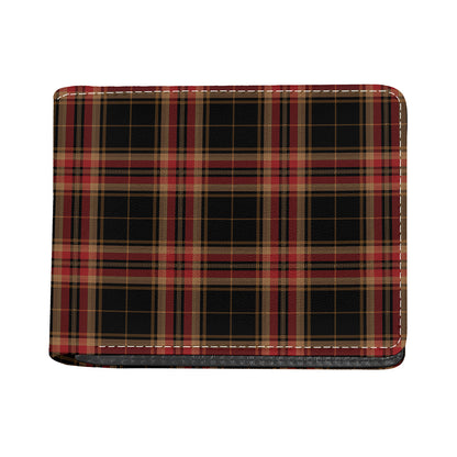 Black And Red Stewart Tartan Print Bifold Wallet