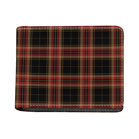 Black And Red Stewart Tartan Print Bifold Wallet