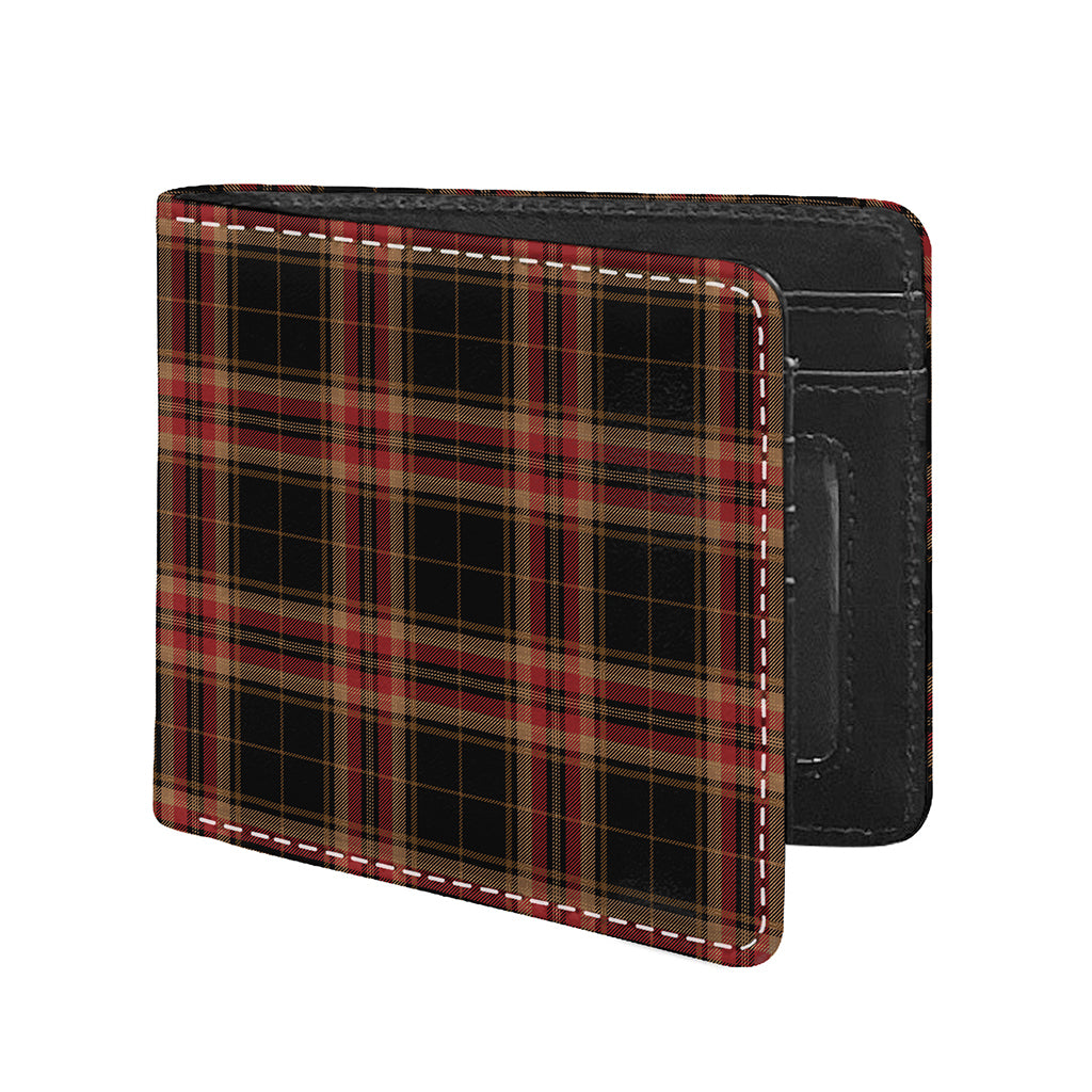 Black And Red Stewart Tartan Print Bifold Wallet
