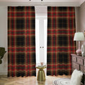 Black And Red Stewart Tartan Print Dimout Pencil Pleat Curtains