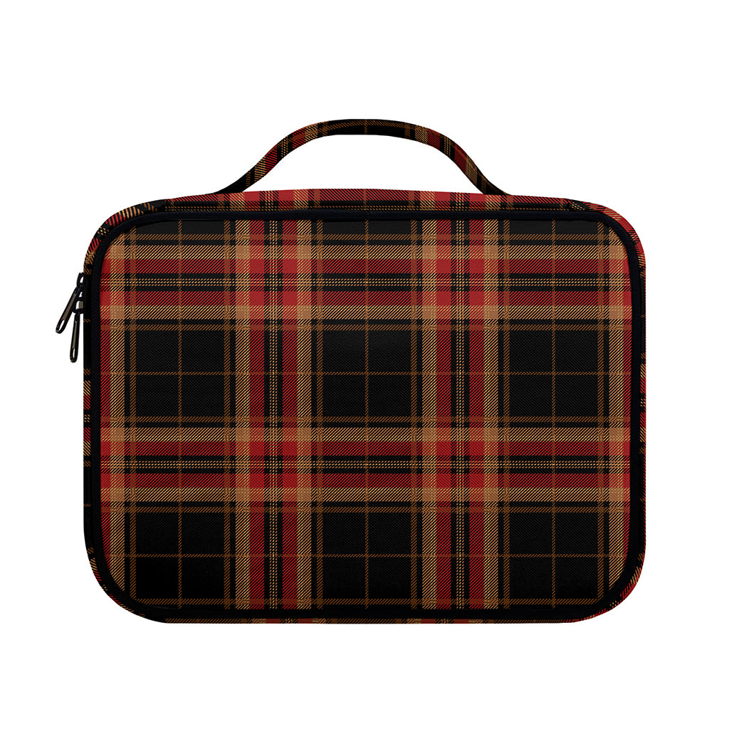 Black And Red Stewart Tartan Print Briefcase Bible Bag