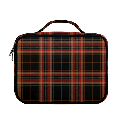 Black And Red Stewart Tartan Print Briefcase Bible Bag