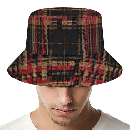 Black And Red Stewart Tartan Print Bucket Hat