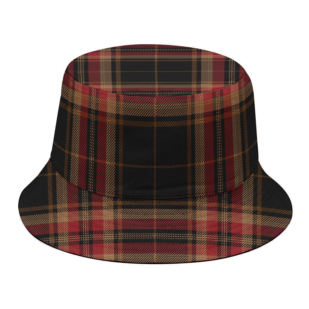 Black And Red Stewart Tartan Print Bucket Hat