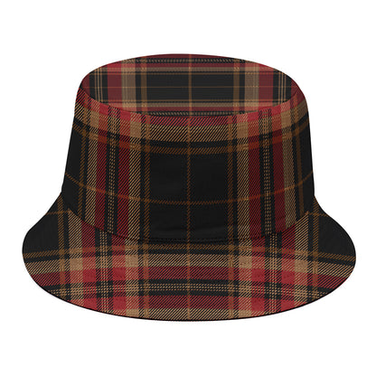 Black And Red Stewart Tartan Print Bucket Hat
