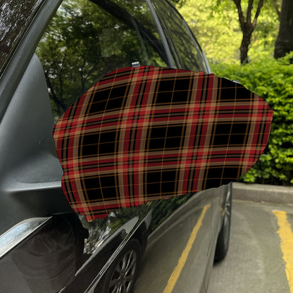 Black And Red Stewart Tartan Print Car Side Mirror Covers