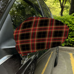 Black And Red Stewart Tartan Print Car Side Mirror Covers