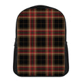 Black And Red Stewart Tartan Print Casual Backpack