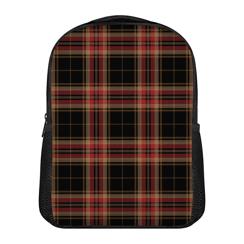 Black And Red Stewart Tartan Print Casual Backpack