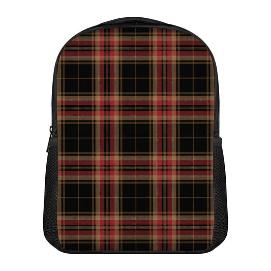 Black And Red Stewart Tartan Print Casual Backpack