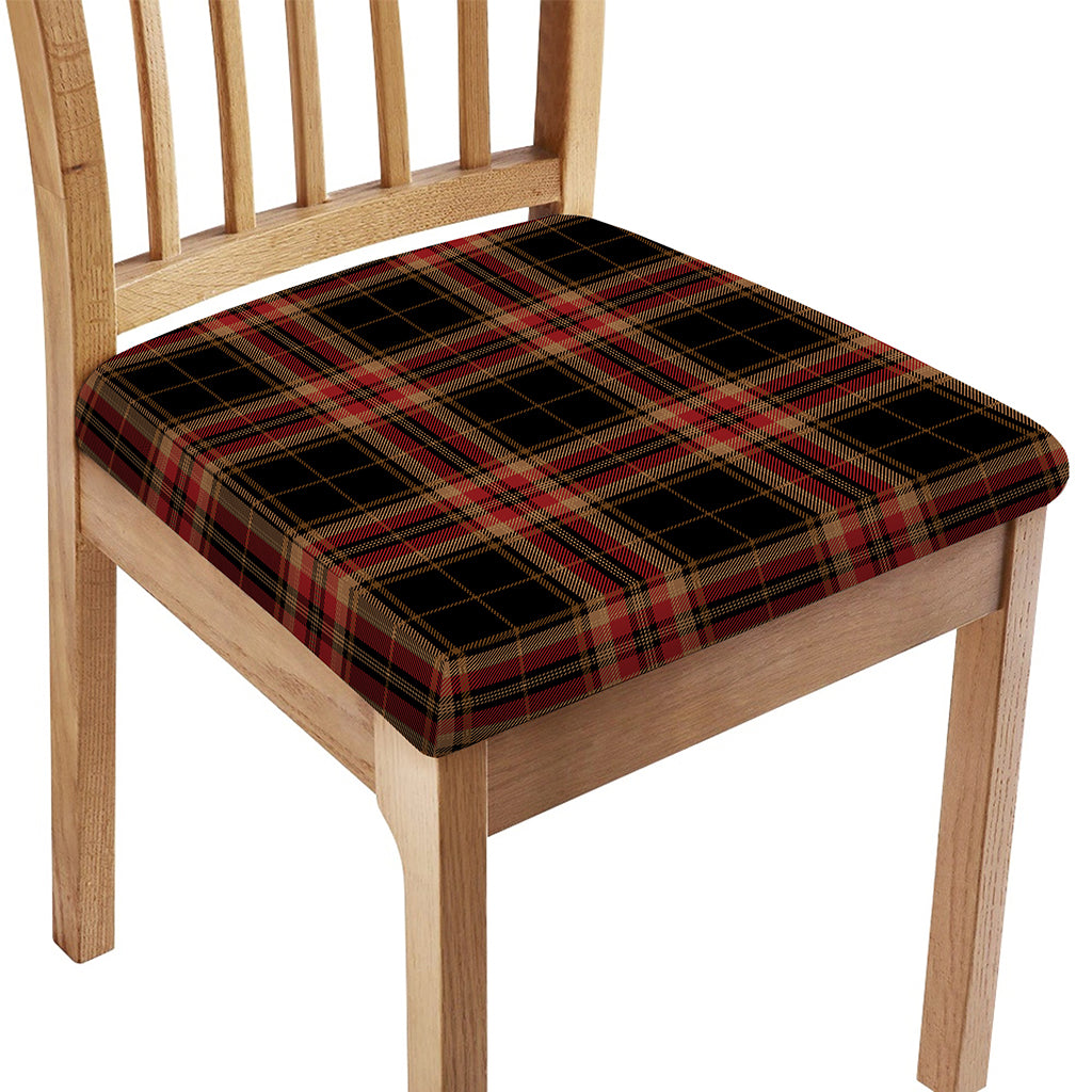 Black And Red Stewart Tartan Print Chair Cushion Cover