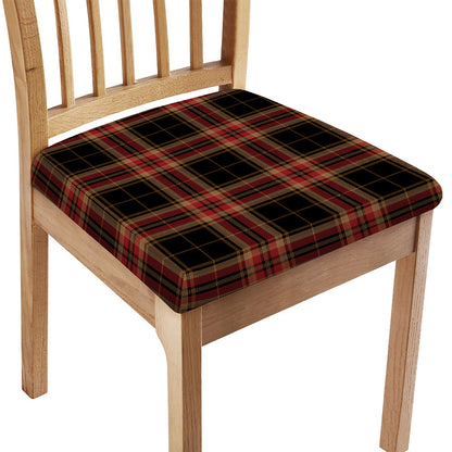 Black And Red Stewart Tartan Print Chair Cushion Cover