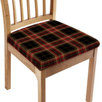 Black And Red Stewart Tartan Print Chair Cushion Cover