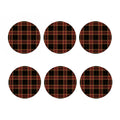 Black And Red Stewart Tartan Print Coaster Set