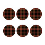 Black And Red Stewart Tartan Print Coaster Set