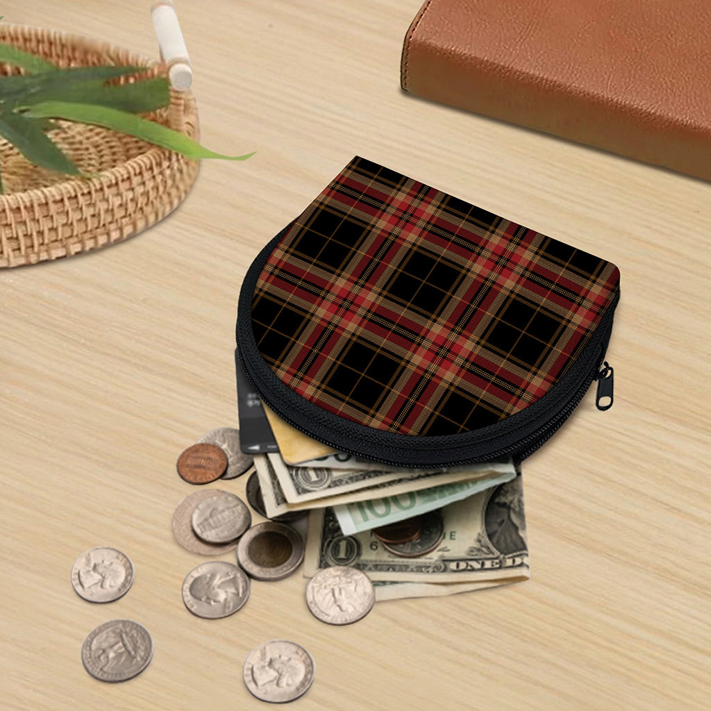 Black And Red Stewart Tartan Print Coin Purse