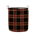 Black And Red Stewart Tartan Print Collapsible Laundry Basket