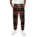 Black And Red Stewart Tartan Print Cotton Sweatpants