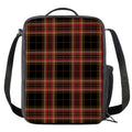 Black And Red Stewart Tartan Print Crossbody Lunch Bag