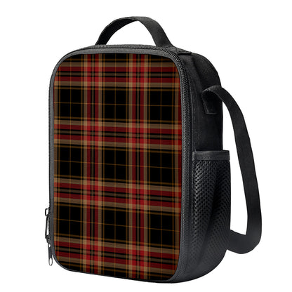Black And Red Stewart Tartan Print Crossbody Lunch Bag