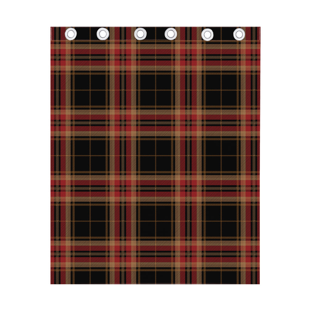 Black And Red Stewart Tartan Print Curtain