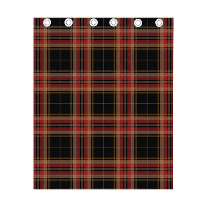 Black And Red Stewart Tartan Print Curtain