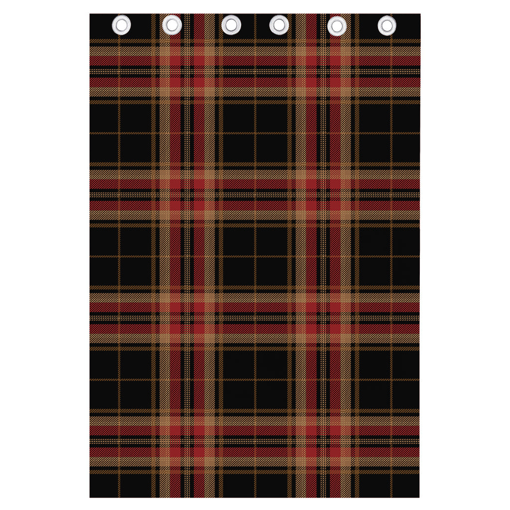 Black And Red Stewart Tartan Print Curtain