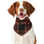 Black And Red Stewart Tartan Print Dog Bandana